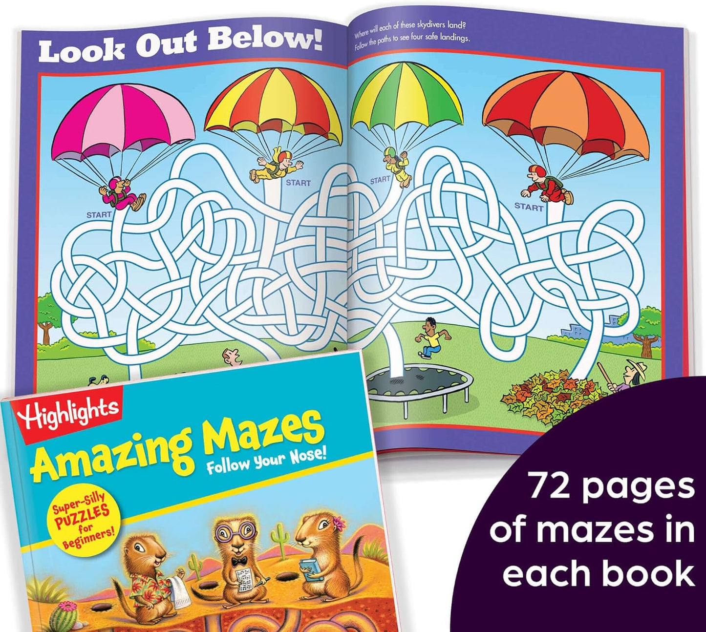 Highlights for Children Amazing Mazes Beginner Maze Books for Kids Ages 3-6, 144 Pages, 2-Pack of Activity Books, Screen Free Fun and Challenging Mazes for Kids