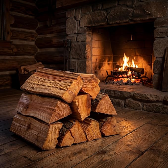 Double Tree - Kiln Dried Premium Incense Cedar Firewood (16inch Logs) (Includes Firestarter) (X Large 3.3 Cubic ft for Fireplace,Campfire,Wood Stove, Fire Pit, Split Wood Solo Stove or Breeo)