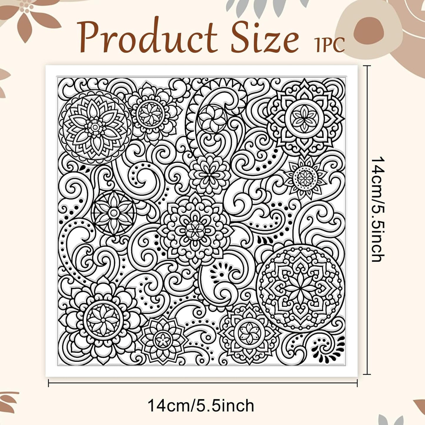 CHGCRAFT Mandala Polymer Clay Texture Sheets Scroll Pattern Silicone Texture Stamp Clay Texture Mat Modeling Pattern Pad Sheets for Jewelry and Earrings Tools, 5.5x5.5 inch
