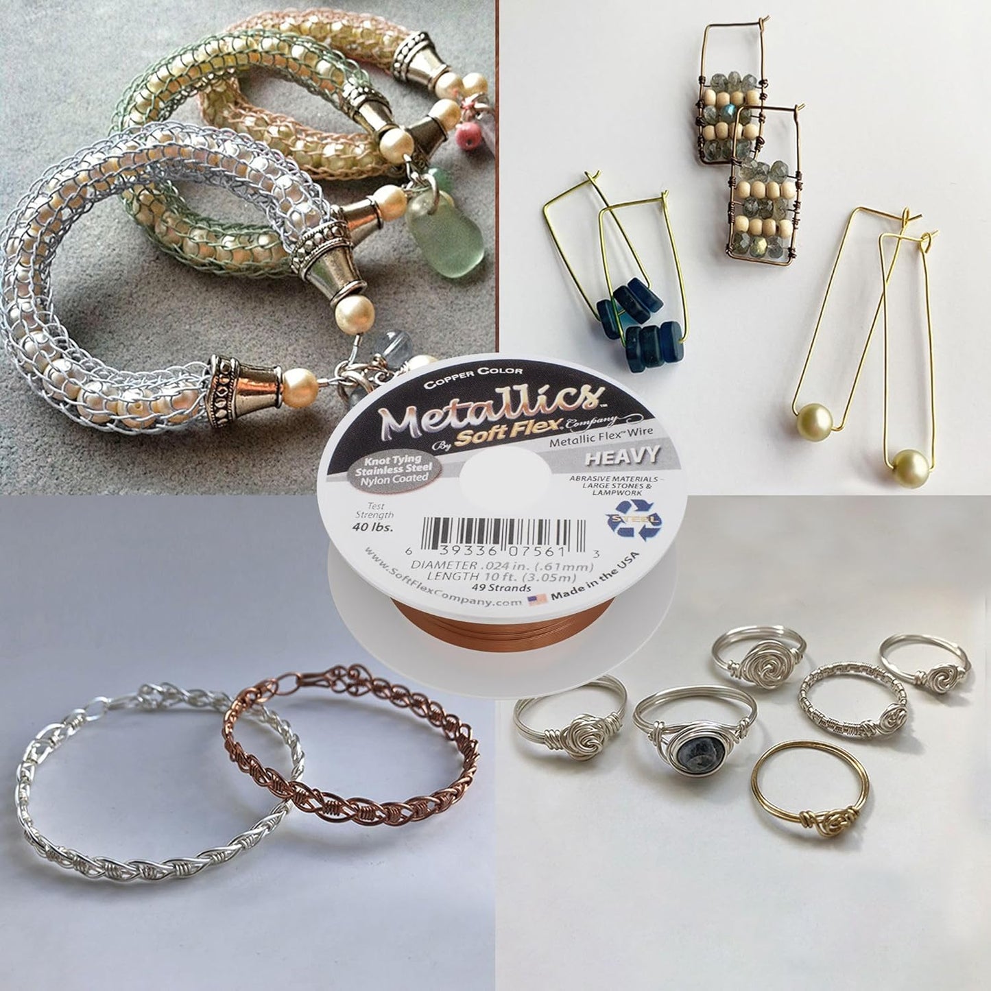 Soft Flex 49 Strand Beading Wire - Heavy 0.24 Diameter - 10 Feet Nylon Design Wire