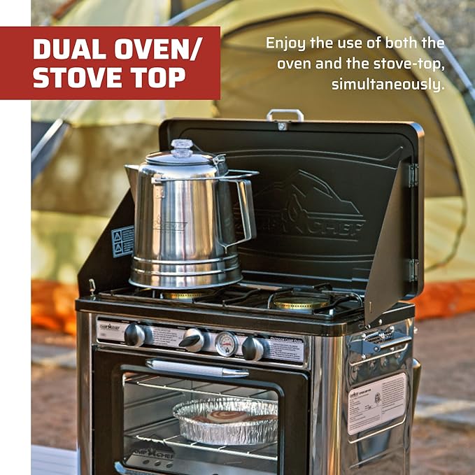 Camp Chef Outdoor Camp Oven, Black/Silver, 31" H x 24" W x 18" L