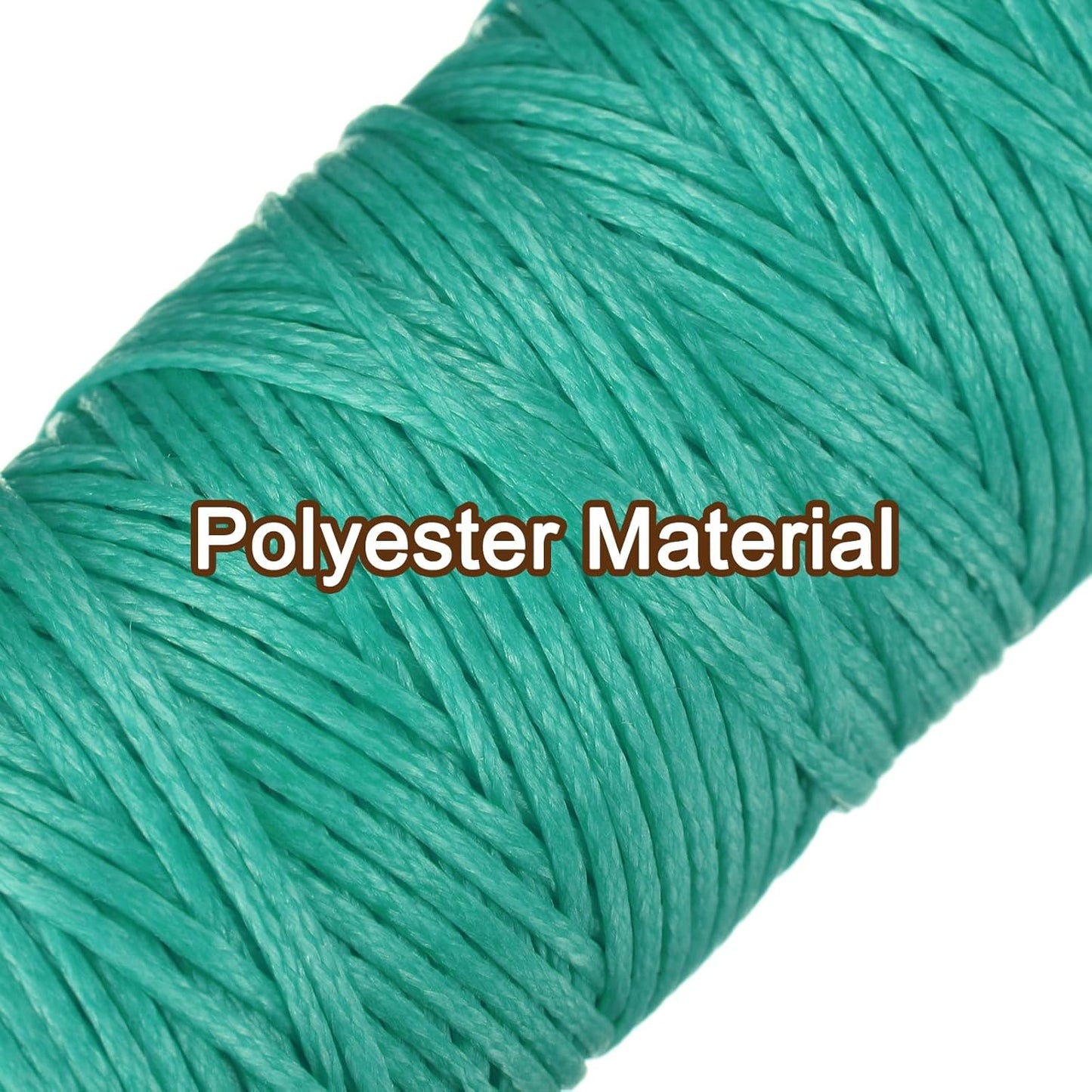 uxcell Leather Sewing Waxed Thread, 55 Yards / 50m 0.8mm 150D Flat Polyester All-Purpose Threads for Leather Crafts, Bookbinding, Turquoise
