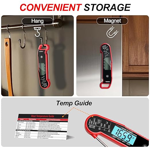 Atogou Professional Food & Meat Thermometer, 1 Sec Instant Read & ±0.5℉ Accuracy, Thermocouple Sensor, IP67 Waterproof Digital Thermometer for Cooking, BBQ, Grill Gifts for Men Him Dad Birthday