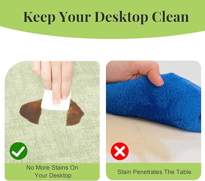 13-Inch Faux Leather Round Placemats Set of 6, Waterproof Anti-Slip Dual Sided Place mats, Heat Resistant Washable Table Mats with Coaster, Suitable for Indoor & Outdoor (6, Black Light Green)