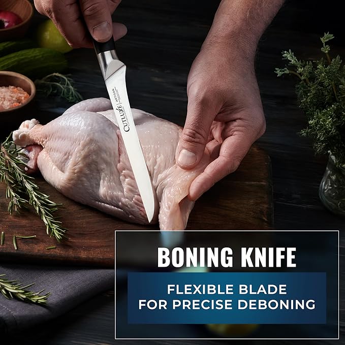 Cutluxe Butcher Knife Set – BBQ Brisket, Breaking & Boning Knife – Slicing Carving Knife Set for Meat Cutting, Ultra Sharp German Steel, Full Tang, Ergonomic Handles, Grilling Gifts for Men