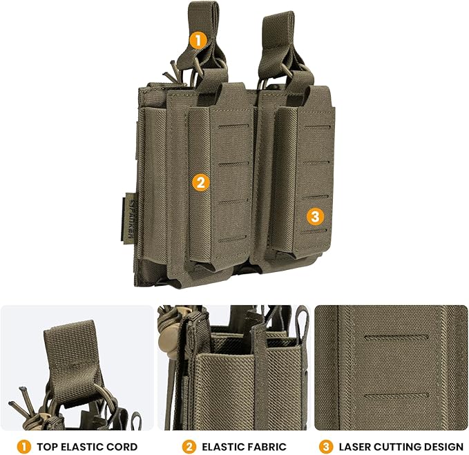 EXCELLENT ELITE SPANKER Tactical Open-Top Single/Double/Triple Molle Mag Pouch for Pistol Mag Pouch Tactical Bag Accessories Holder