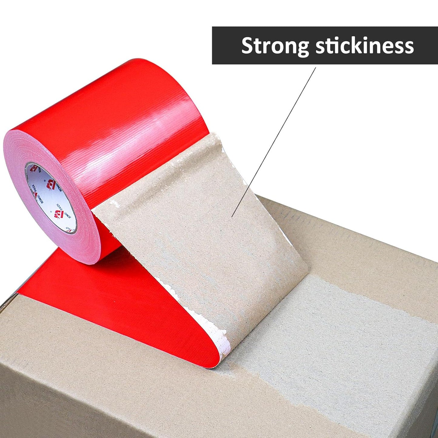 BOMEI PACK 6" Red Duct Tape,Wide Roll,6 Inches x 60 Yards,9 Mil Thick Heavy Duty,Waterproof,Flexible,No Residue and Tear by Hand,Multi-Use for Indoor & Outdoor Repairs