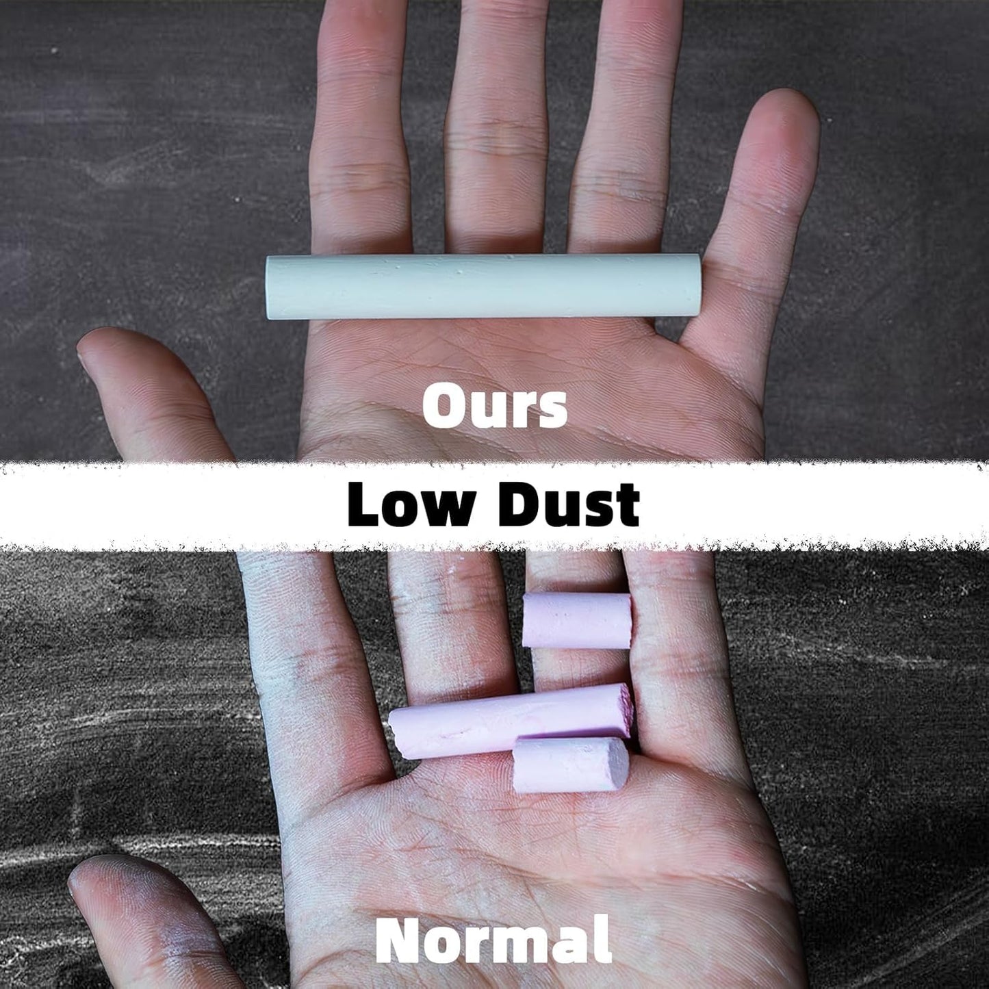 Yellow Chalk 100PCS, Low Dust Chalks Stick Bulk for Chalkboard Blackboard Non-Toxic