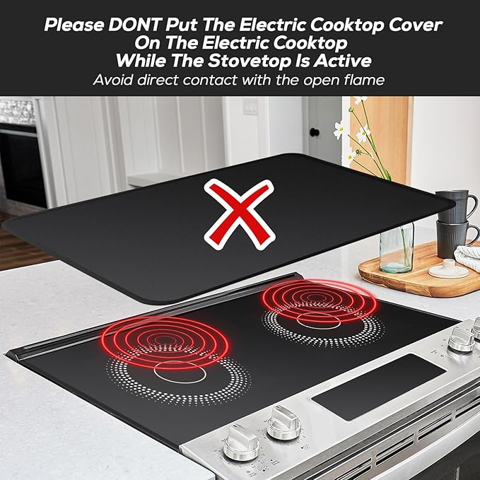 FLASLD StoveTop Cover, Heat Resistant Stove Top Covers for Electric Stove Protector, Fireproof & Waterproof Heat Resistant Grill Table Mat, Under Blackstone Griddle BBQ Mat (21×29.5 inch)