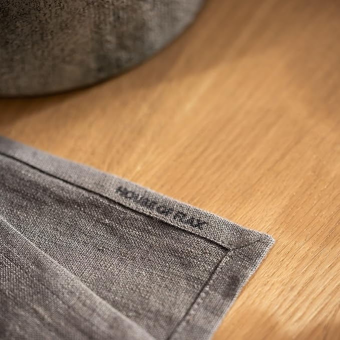 Linen Table Runner 60 inches Long - 100% Pure Linen Flax - Stonewashed European Linen Table Runner (Ash Grey, 14 x 60 Inch) - for Dining, Fall, Autumn, Thanksgiving