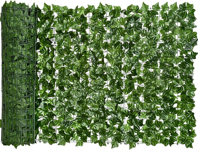 DearHouse 98.4x39.4in Artificial Ivy Privacy Fence Wall Screen, Artificial Hedges Fence and Faux Ivy Vine Leaf Decoration for Outdoor Garden Decor