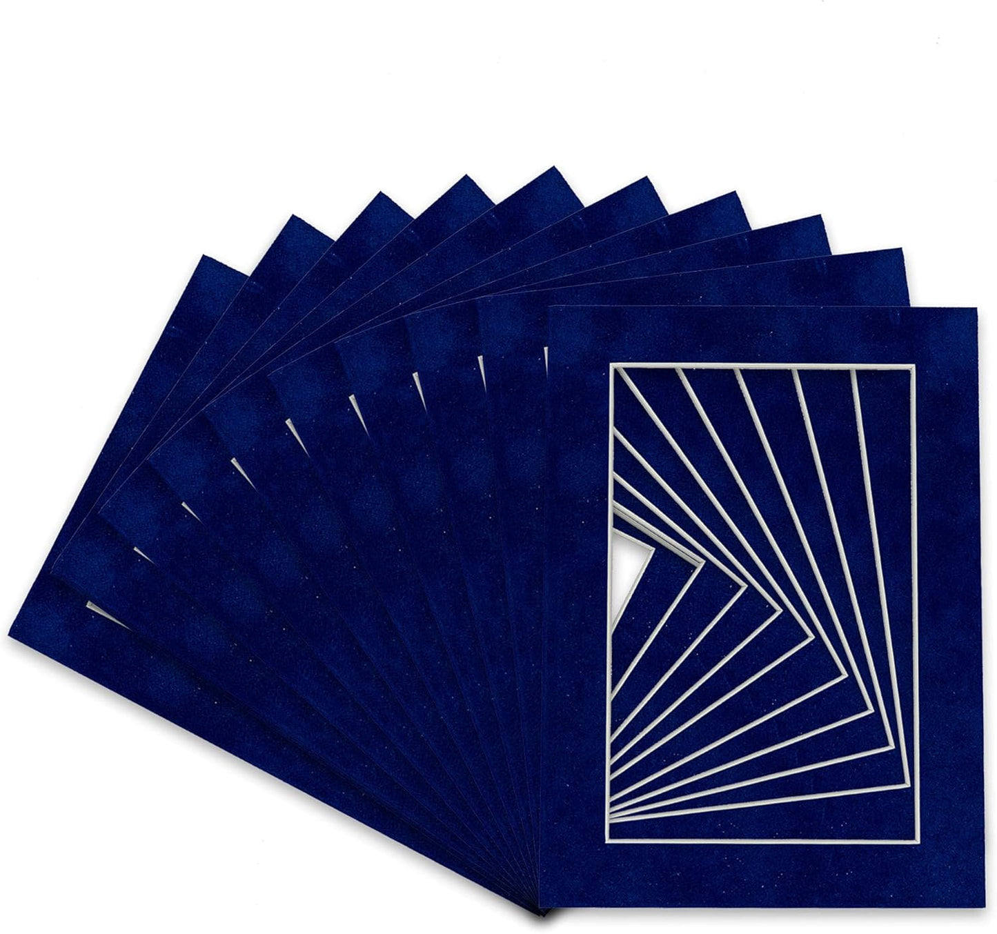 Pack of 25 Acid Free 11x14 Mats Bevel Cut for 8.5x11 Photos - Brooke Blue Suede Precut Matboards For Pictures, Photos, Framing - 4-ply Thickness