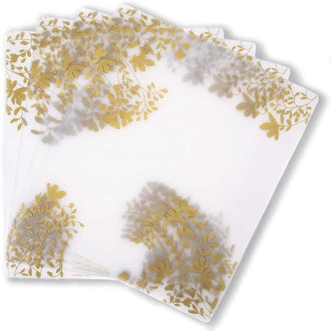 MODERN-TWIST Placemat 100% Food-Grade Silicone, Waterproof and Reusable, Jardin – Gold