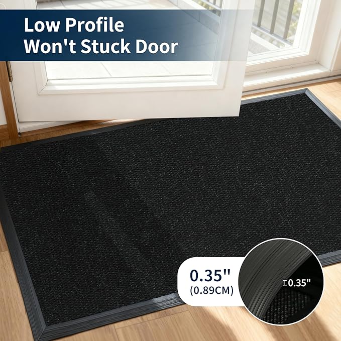 4' X 39' Commercial Outdoor Doormats Customized Sizes,Thick Heavy Duty Rubber Door Mat Indoor Outside, 0.35" Low Profile All-Weather Waterproof Matt for Garage Floor Patio Porch Entrance Entryway