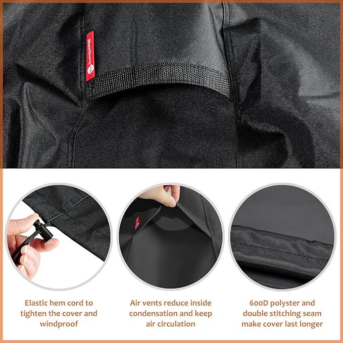 SheeChung Fire Pit Cover for Solo Stove Bonfire Outdoor Smokeless Firepit-Small Round Waterproof 600D Polyester Shelter,Air Vent,Anti-UV&Tear Resistant-Fits for 16”-22” Gas Fire Pit Table (22"Dx16"H)