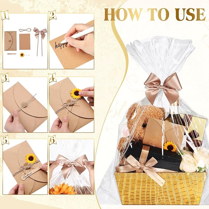 Wonderjune 20 Pcs Valentines Day Gift Baskets Empty To Fill Baskets For Gifts Empty With Gift Bag Bow Valentines Gifts Storage Basket Bulk for Wedding Party Wrapping(Gold)
