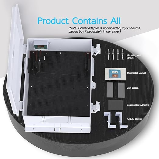 Outdoor Electrical Box, Waterproof Electrical Junction Box IP65 ABS Plastic Enclosure with Fan & Thermostat, Mounting Plate and Hinged Lid (15.7" H x 11" L x 5.9" W)