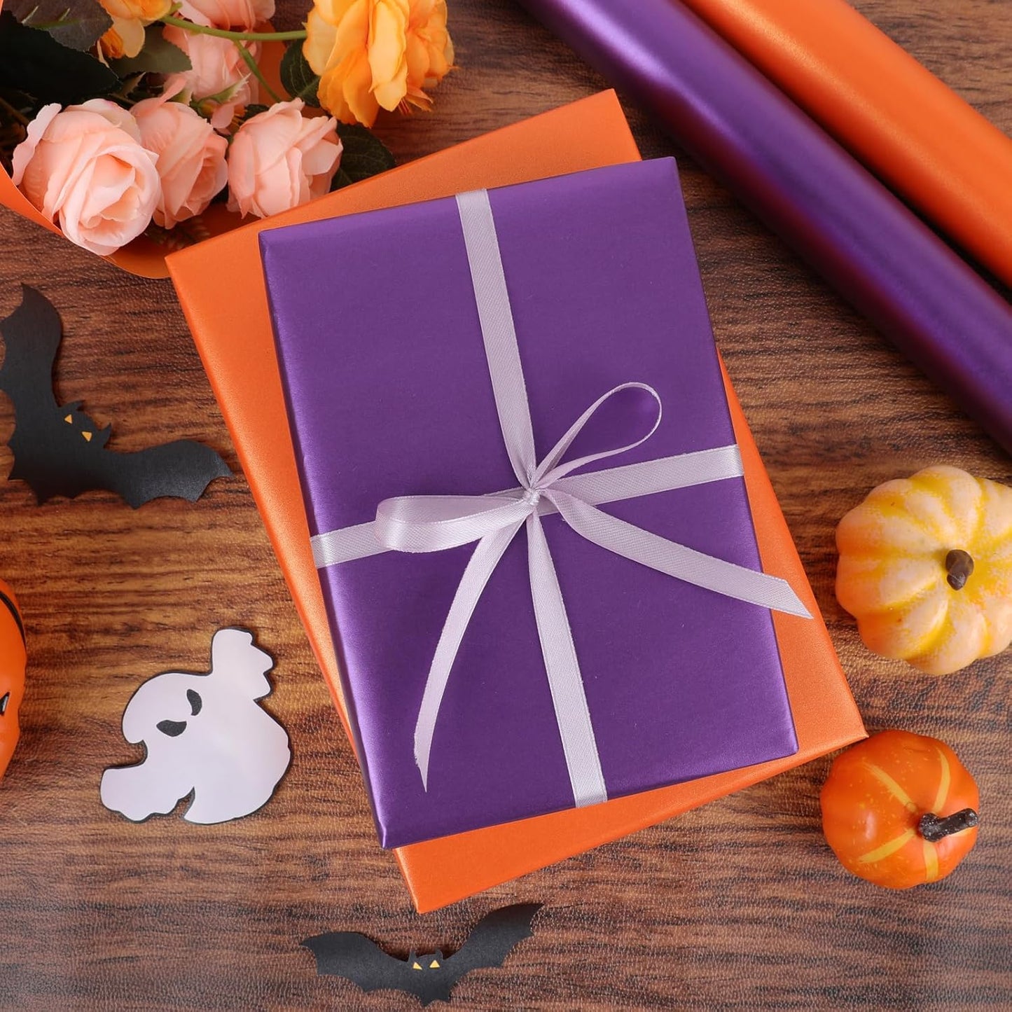 NESCCI Deep Purple Matte Wrapping Paper,Solid Color Pearly-Lustre Paper,Gift Wrapping Paper,Perfect for Wedding,Valentine's Day,Birthday, Christmas,Baby Shower,DIY Bouquet (17 Inches X 32.8 Feet)