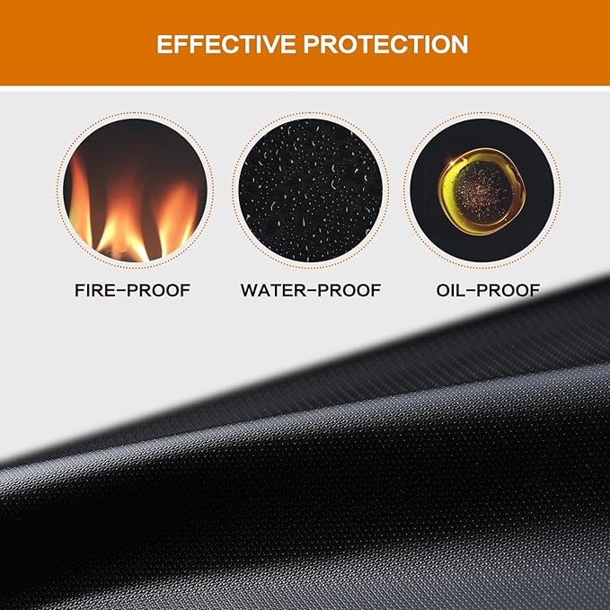 SUITMAT Heat Resistant Grill Mat for Countertop, Fireproof & Waterproof Mat for Outdoor Tabletop Grill, Outdoor Deck Protector, 24 x 31 in (0.8 mm)