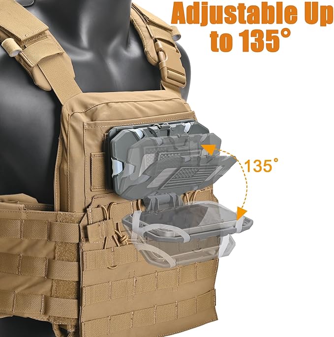 Tactical Plate Carrier Phone Mount, Universal Molle Phone Holder,Tactical Phone Holder Foldable Navigation Board for Tactical Vest Attachments