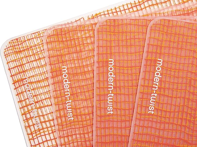 modern-twist 14 x 16 Silicone Placemat, BPA, PVC-Free Table Mat, Dishwasher Safe, Linen Print in Tangerine, Pack of 1
