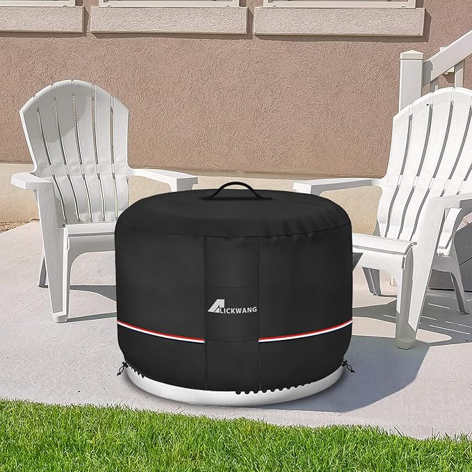 Fire Pit Cover for Solo Stove Bonfire,600D Tear-Resistant Heavy Duty Durable 100% Waterproof 20-22 Inch Smokeless Fire Pit Cover, Patio Weatherproof Gas Fire Pit, Black 22"x16"