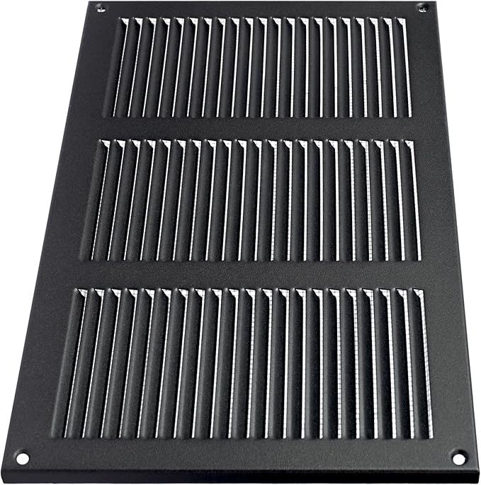 Repa Market 12x8 Inch Air Vent Cover/Anthracite Galvanized Steel Louvered Grill Cover with Mesh Screen/Wall or Ceiling Vent/Durable Flush Mount HVAC Register for Indoor and Outdoor Ventilation