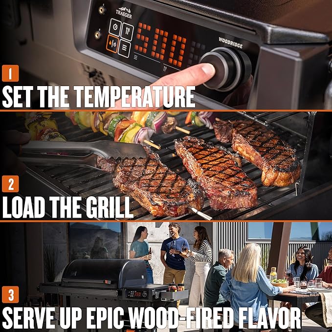 Traeger Grills Woodridge Electric Wood Pellet Grill and Smoker, Wi-Fi Temperature Control up to 500 Degrees, 860 Sq. In. Cooking Capacity, 6-in-1 for Outdoor Grilling, Smoking, and BBQ, TFB86MLH