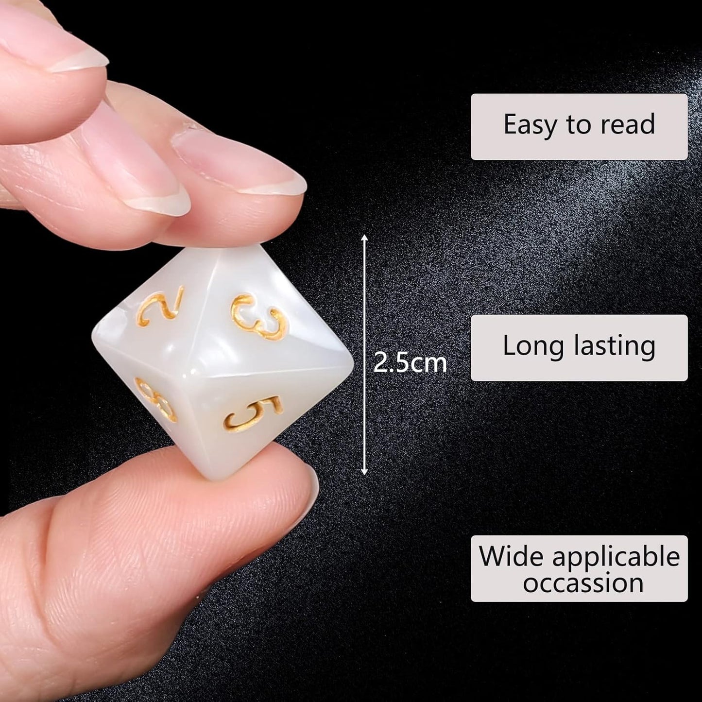 CiaraQ DND Polyhedral Dice (100pcs) with A Dice Bag Compatible with Dungeons and Dragons DND RPG MTG Role Playing Table Games (D8 dice, 10 colors-100 pcs)