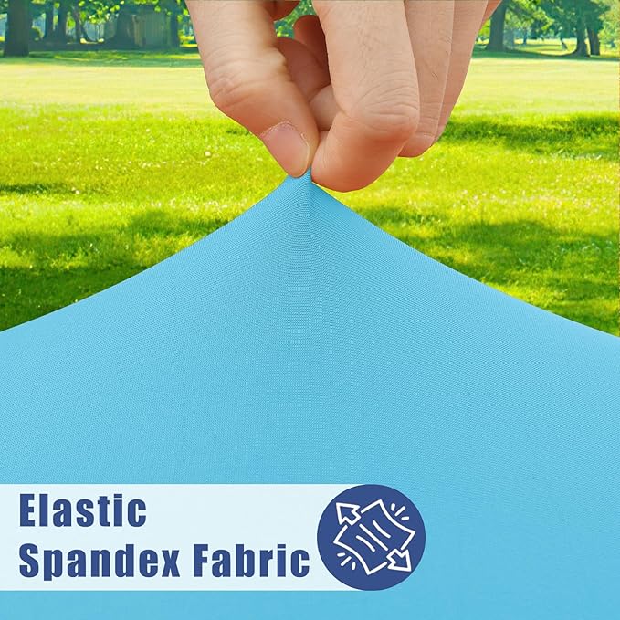Spandex 5 Foot Rectangle Table Cloth 6 Pack, Elastic Fitted Tablecloths for Picnic, Stretch Washable Patio Table Cover for Outdoor, Camping, Banquet and Parties (Blue Mist, 30"x60")
