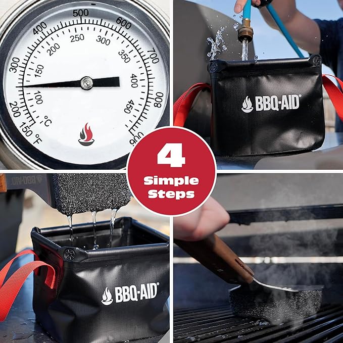 BBQ-AID Collapsible Dunk Basin – Durable Tank for Stainless-Steel Grates and Steam Grills - Perfect Partner for BBQ-AID Bristle Free Grill Brush (Basin Only)