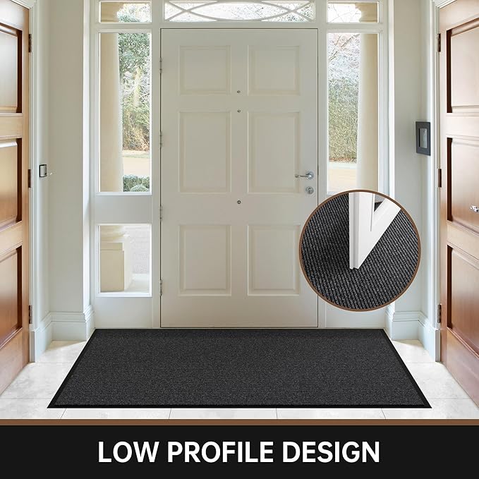 Front Door Mat, 60" x 36" Heavy Duty Indoor Outdoor Doormat, Non-Slip Welcome Mats for Entryway, Rubber Backing Low Profile Commercial Door Mats