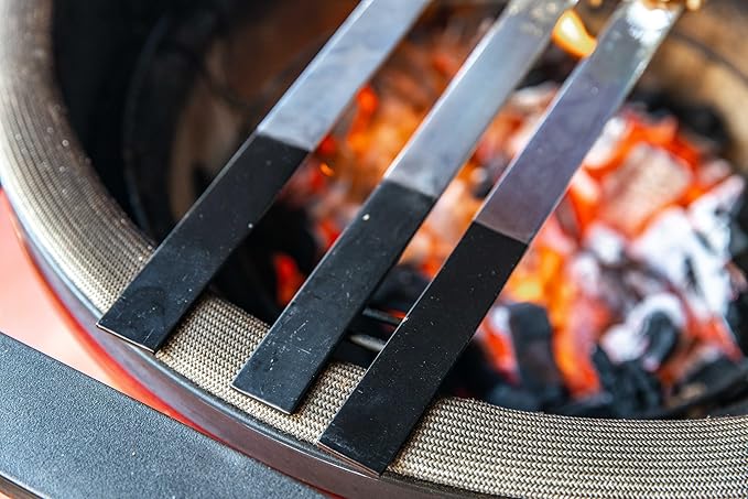1” Wide Flat Cast Iron Skewers (Set of 5) – Heavy-Duty BBQ Sticks in 22”, 27”, 32” – Koobideh, Tandoori, Kebab Grilling – With Storage Bag – By India’s BBQ (32 inches)