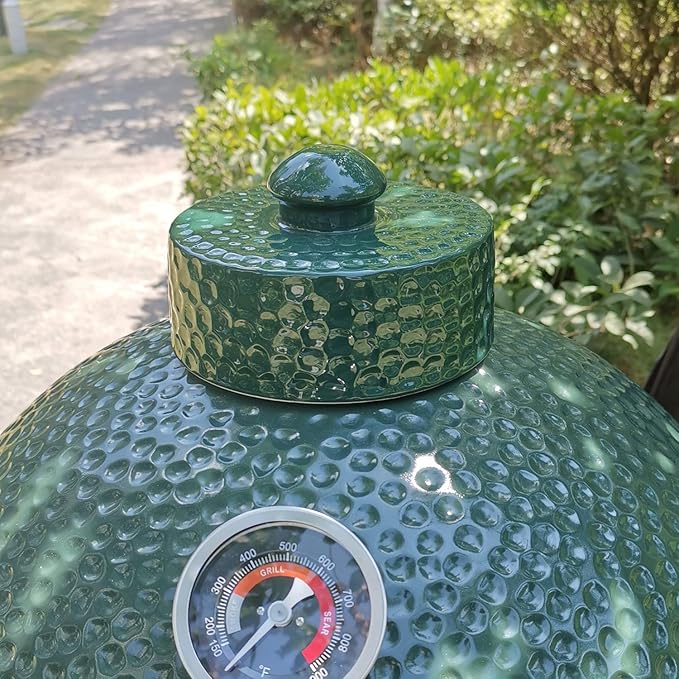 Dracarys Grill Chimney Top Vent Cap Ceramic Damper Top Egg Accessories, Replacement for Medium, Large and XLarge Big Green Egg Charcoal Grill