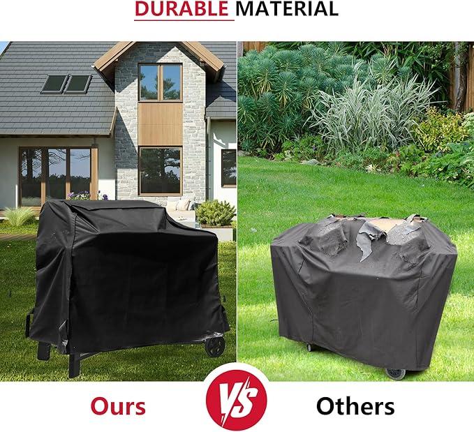 Outdoor Heavy Duty Waterproof Pellet Grill Cover for Traeger Woodridge Pellet Grill,Compatible with Traeger Grill Accessories BAC761 Full-Length All Weather Grill Cover Accessory,Black