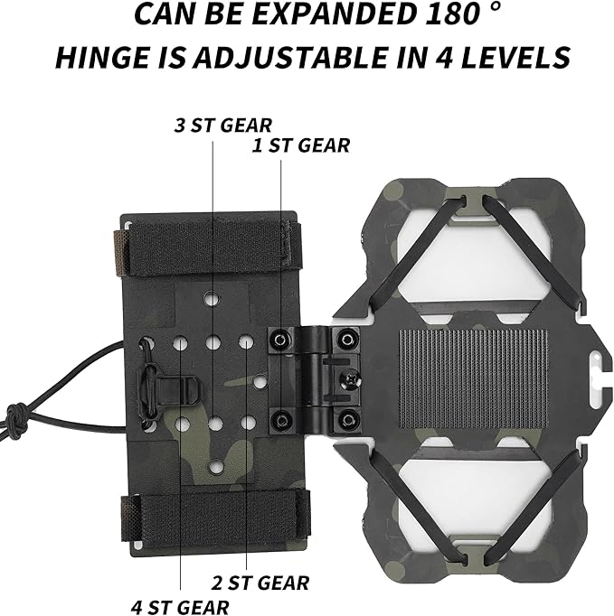Tactical Phone Holder Available in Full Size Plate Carrier Phone Mount Adjust Nylon Molle Phones Holder for Tactical,Car,Office (MCBK)
