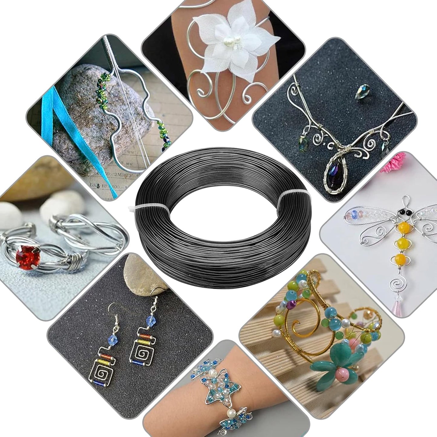 3mm Aluminum Craft Wire, 50 Feet 9 Gauge Bendable Anodized Metal Wire for Sculpting, Jewelry Making, Armature Making, Wire Weaving and Wrapping