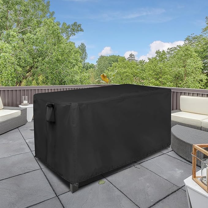 Outdoor Dining Table Cover, 56inch Patio Dining Table Cover Waterproof for 6 Person Dining Table,Outdoor Furniture,Stainless Steel/Metal Table-56"L x 32"W x 28"H