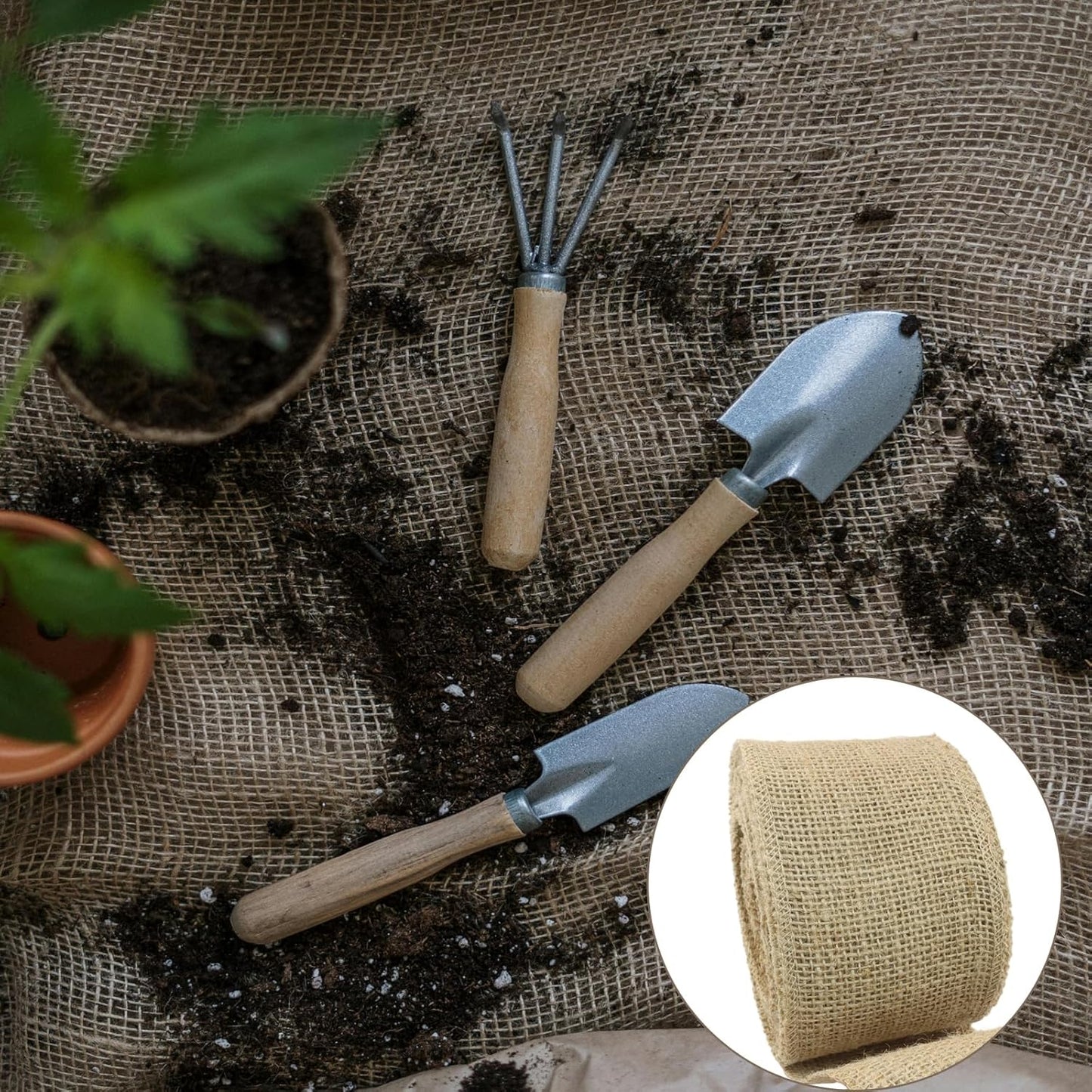 3" Wide Natural Burlap Fabric Roll - 10 Yards Jute Ribbon for Gift Wrapping, Wedding Decorations, Rustic Crafts, Wreaths & Home Decoration (8cm Wide)