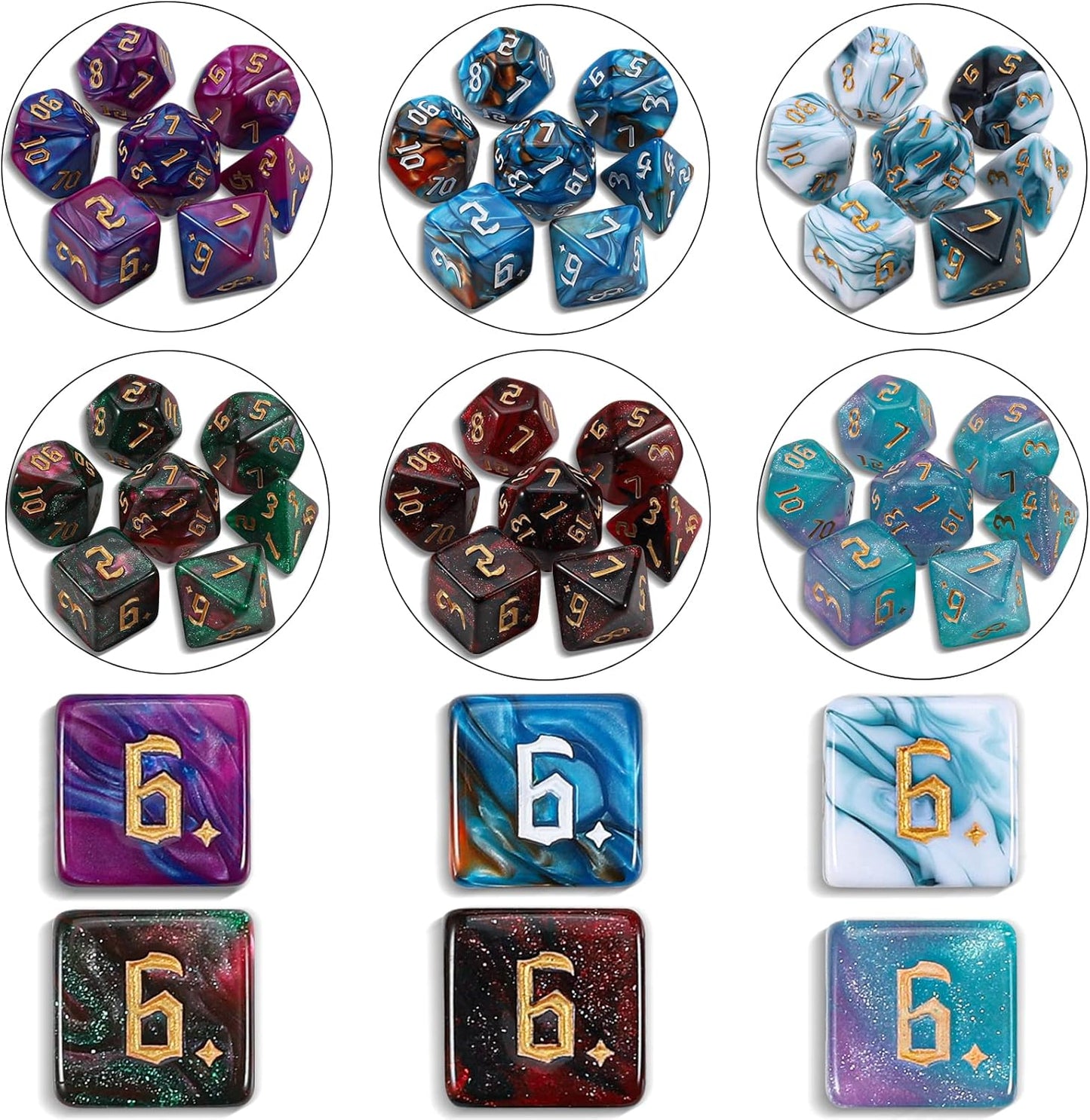 CiaraQ DND Dice Set - 26 x 7 (182pcs) Polyhedral Dice for Dungeons and Dragons D&D RPG MTG Role Playing Table Games, with a Large Flannel Bag