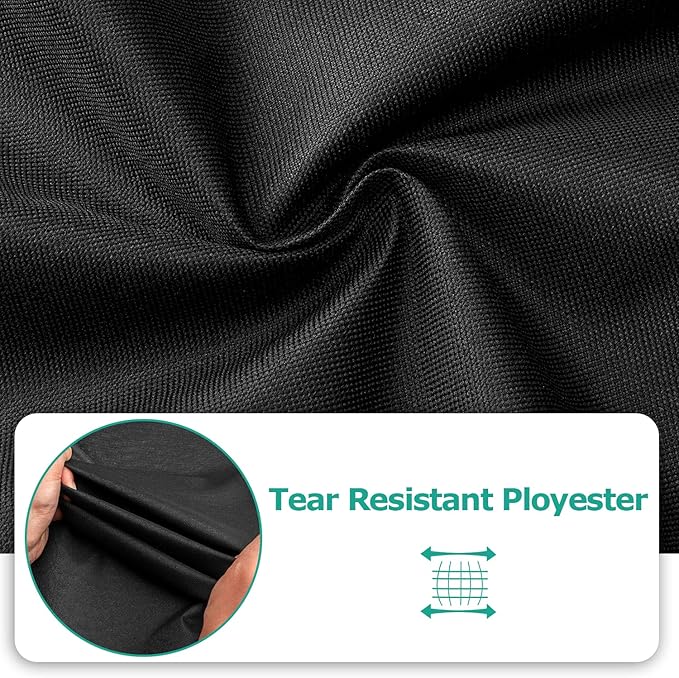 SunPatio Gas Grill Cover 60 Inch, Outdoor Heavy Duty Waterproof Barbecue Gas Cover, UV and Fade Resistant, All Weather Protection Compatible for Weber Charbroil Brinkmann Grills and More, Black