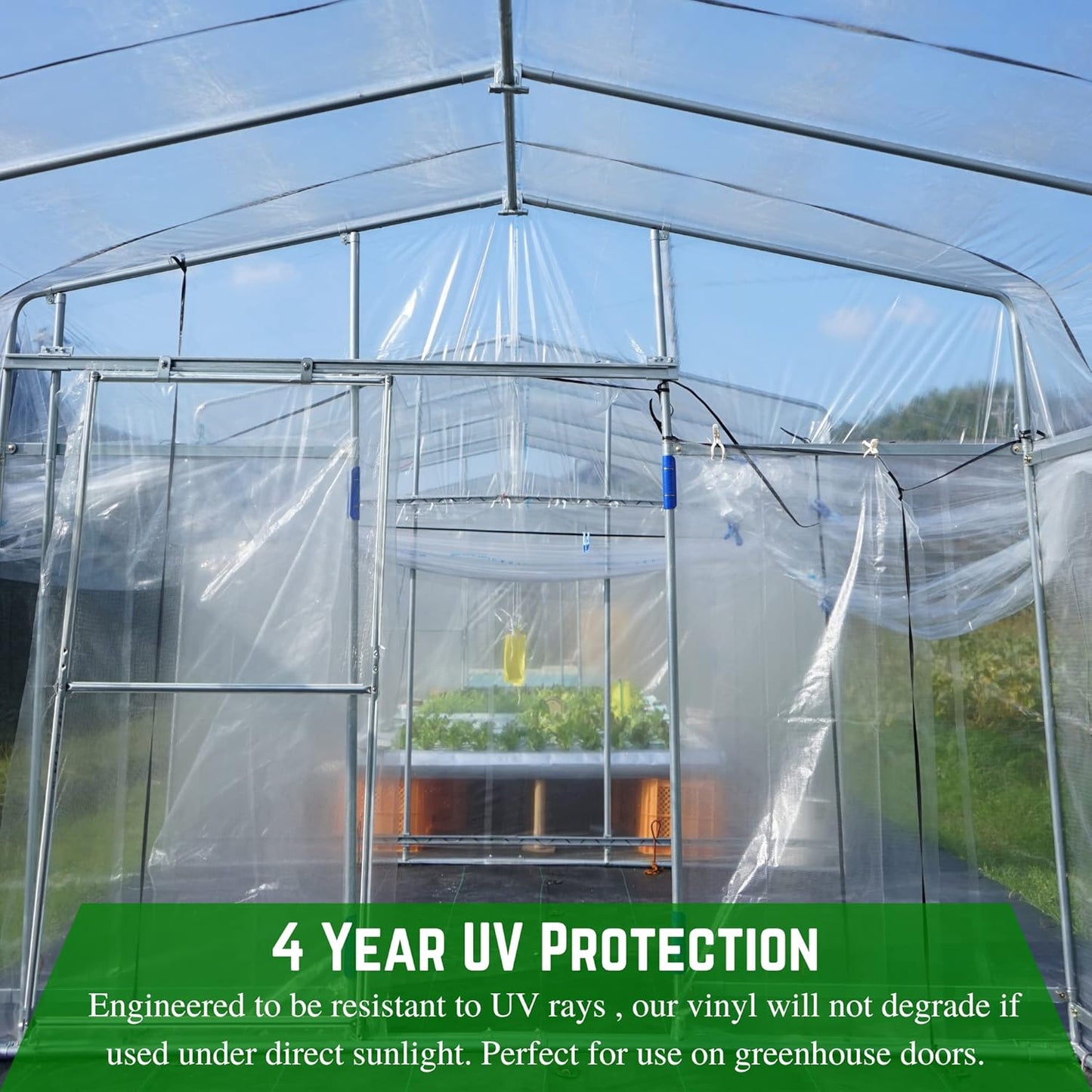 Farm Plastic Supply - Clear Vinyl Sheeting - 15 Mil - (4'6" x 50') - Vinyl Plastic Sheeting, Clear Vinyl Sheet for Storm Windows, Covering, Protection, Tablecloth Protector