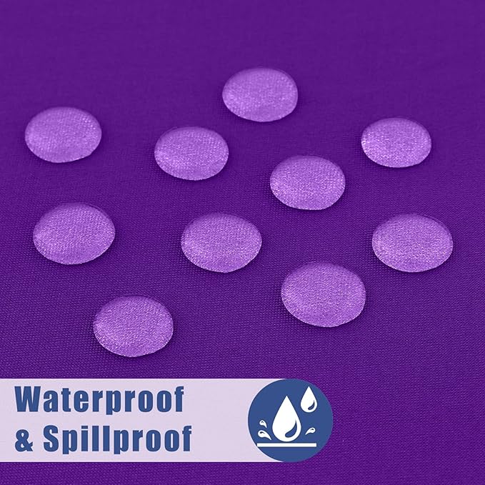 Spandex 5 Foot Rectangle Table Cloth 6 Pack, Elastic Fitted Tablecloths for Picnic, Stretch Washable Patio Table Cover for Outdoor, Camping, Banquet and Parties (Purple, 30"x60")