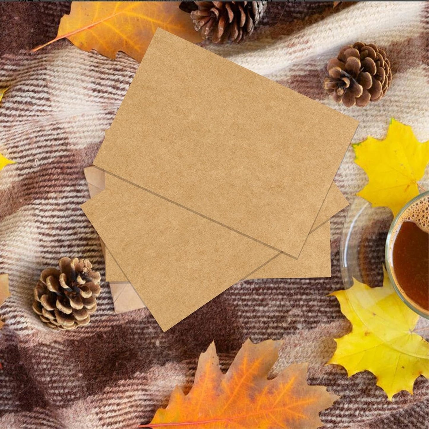 100 Pack 4x6 Kraft Blank Cardstock Paper - Card Stock for Printer Postcards, Photo Paper Invitations, Greeting, Notes, Thank You, Index Cards - Plain for Writing, Stamping, Printing, Art, DIY Making