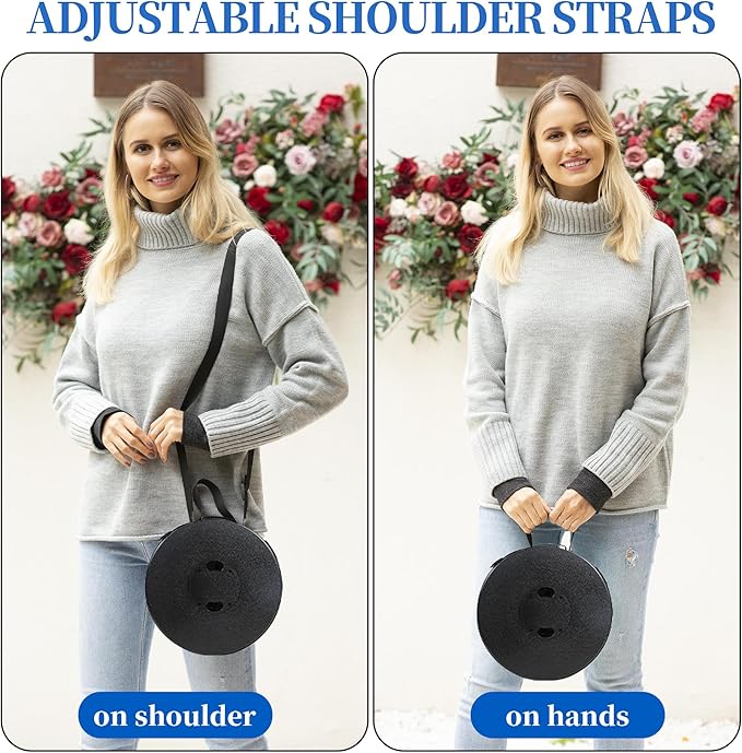 Upgraded XXL Collapsible Stool with Thick Cushion H 20.1" D 13", 1000Lbs Max Weight, Wider & Taller Pop Up Heavy Duty Portable Retractable Foldable Stool or Travel Foot Rest, Camping & Outdoors