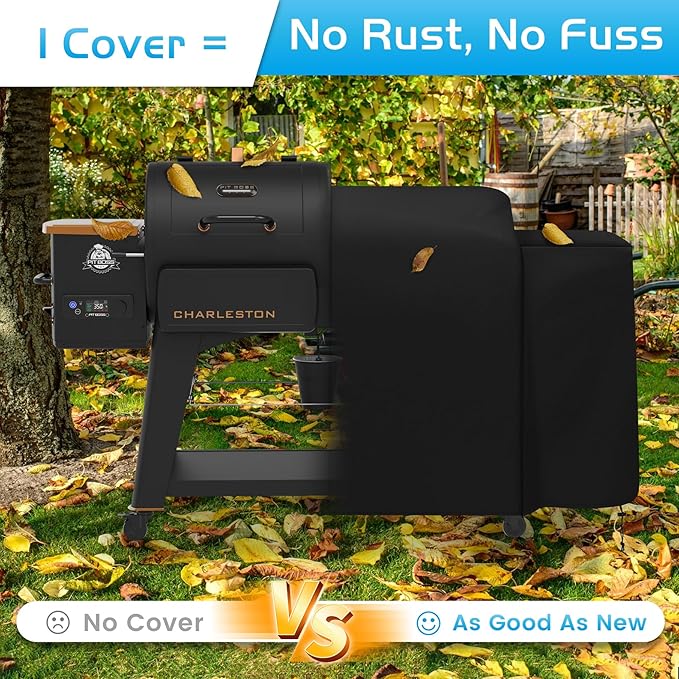 Grill Cover for Pit Boss Charleston 1020 Pellet Grill Gas Griddle Combo PB1020NX Pitboss Outdoor Accessory BBQ Parts Heavy Duty 600D Waterproof Fade-Resistant