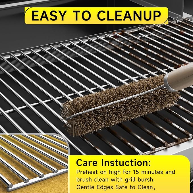 17 inch Stainless Steel Cooking Grates for Home Depot Nexgrill 720-0830H, 720-0830D, 720-0783E, 720-0783C, Heavy Duty Grill Replacement Parts for Kenmore Uniflame GBC981, 2 Pack