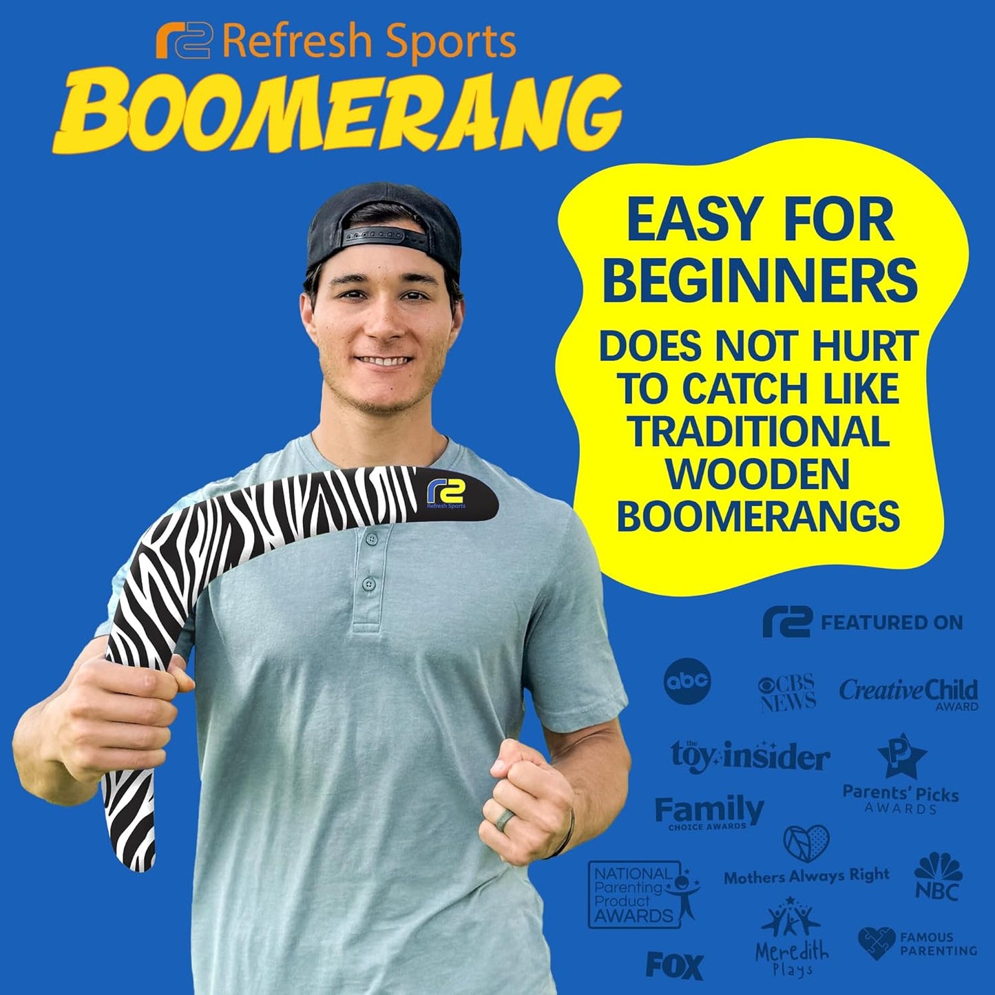 Beach Boomerang Toy For All Ages - Outside Beach Games Adults & Outdoor Toys For Kids - Fun Outdoor Backyard Toys For Boys - Soft Foam Pool Game & Birthday Gift Ideas For Boys & Girls 2025