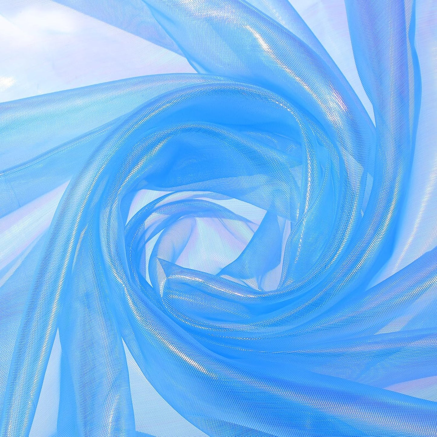 MECCANIXITY Iridescent Sheer Organza Fabric, 2 Yards x 59 Inches Solid Laser Holographic Shiny Fabric Organza Cloth for Wedding, Curtains, Costume, Photo Background, Dark Purple