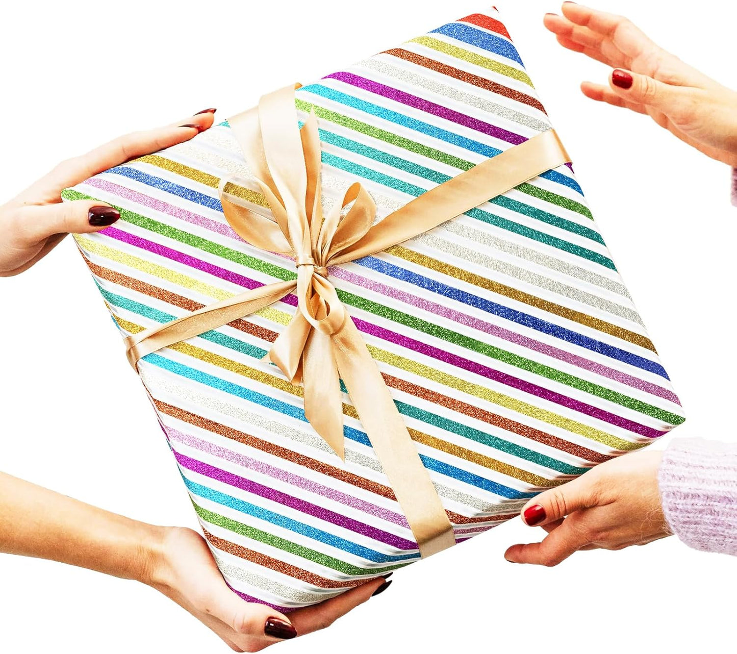 Funincloud Glitter Washi Tape Set Metallic Decorative Craft Tape 36 Rolls Colored Masking Tape for Scrapbook DIY Art Craft Supplies Gift Decor